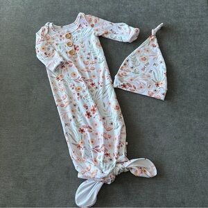 Caden Lane Wren's Wildflower Newborn Baby Knot Gown with hat size Newborn